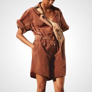 Varley Belle Boxy Playsuit in Cedar Size M